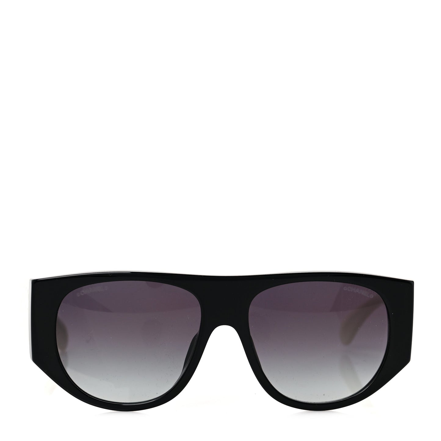 Acetate Quilted CC Pilot Sunglasses 71465 White Black