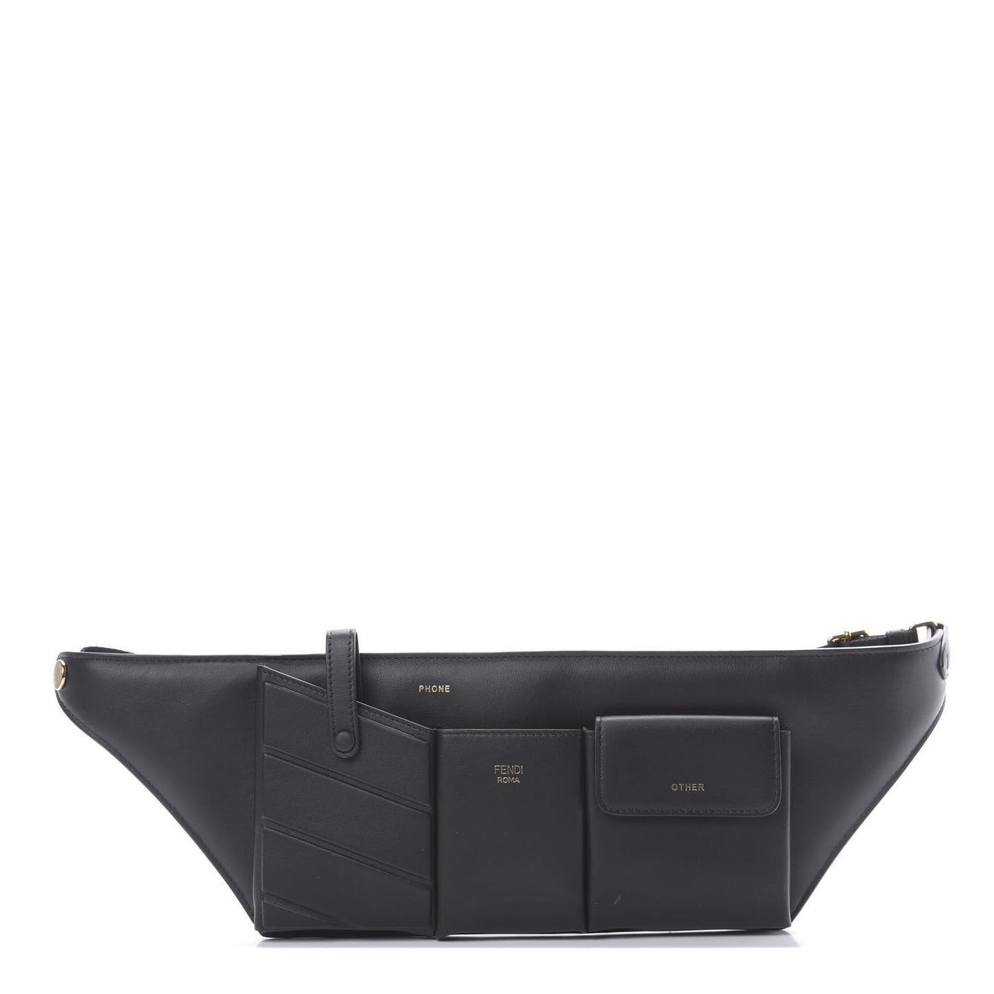 Vitello Grace Matte 3 Pocket Belt Pouch Black