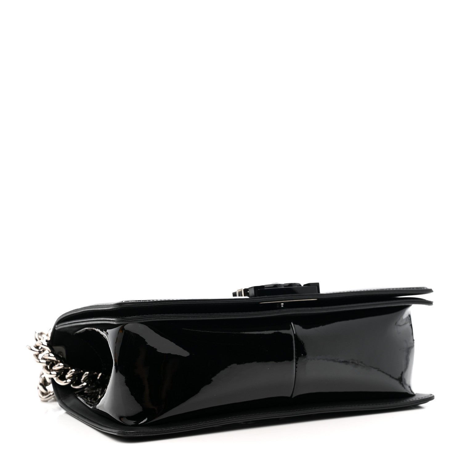 Chanel Patent Calfskin Quilted Medium Plexiglass Boy Flap Black 4 of 11