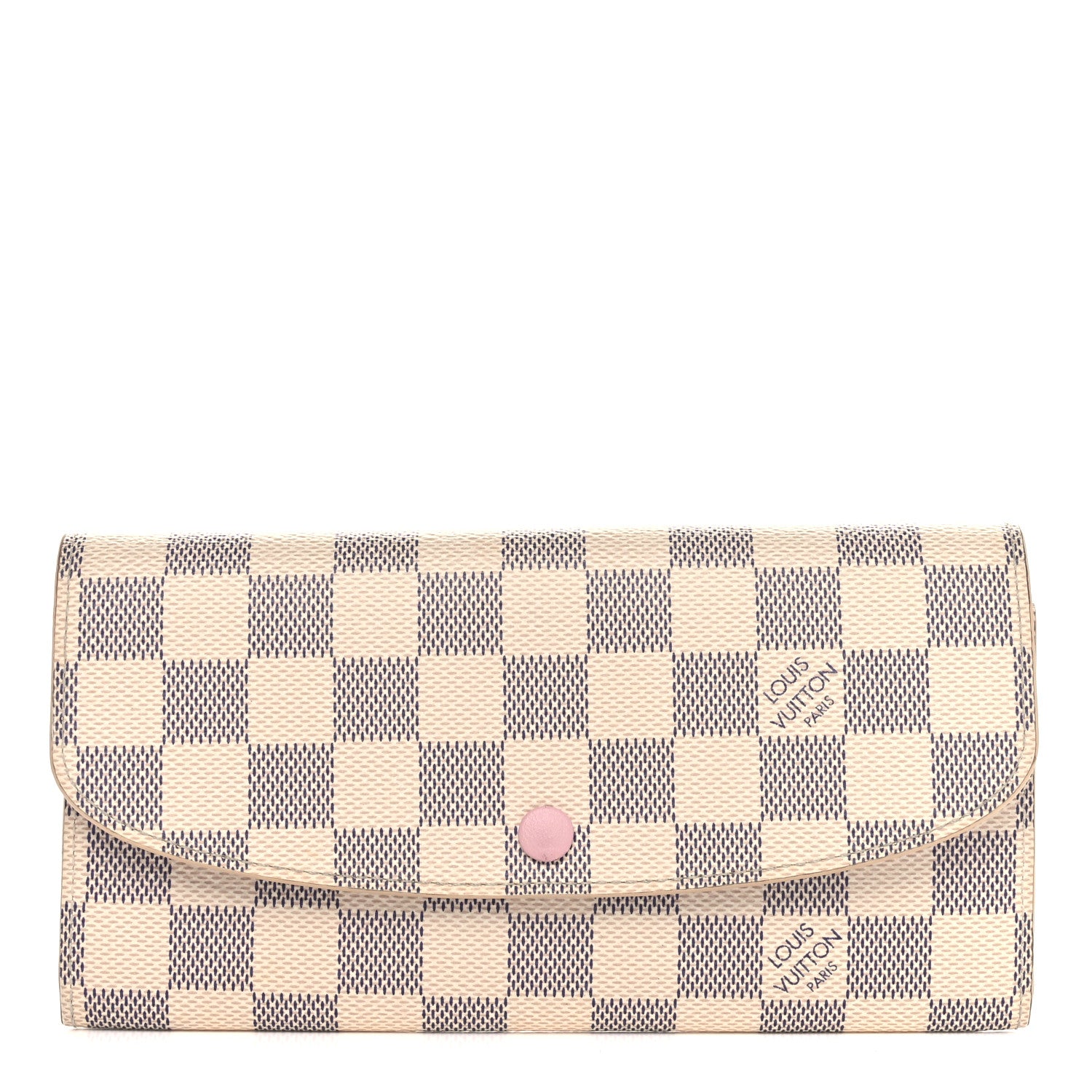 Louis Vuitton Damier Azur Emilie Wallet Rose Ballerine 1 of 9