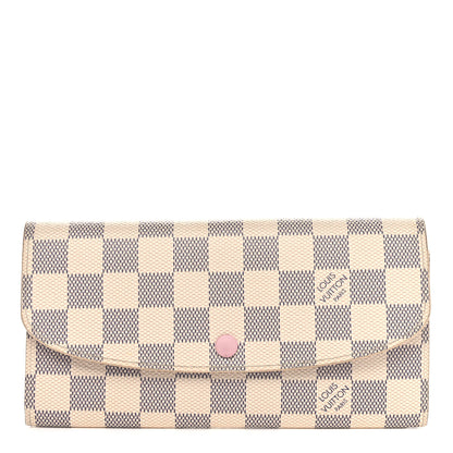 Louis Vuitton Damier Azur Emilie Wallet Rose Ballerine 1 of 9
