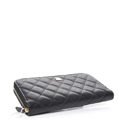 Chanel Caviar Quilted Large Gusset Zip Around Wallet Black 4 of 8