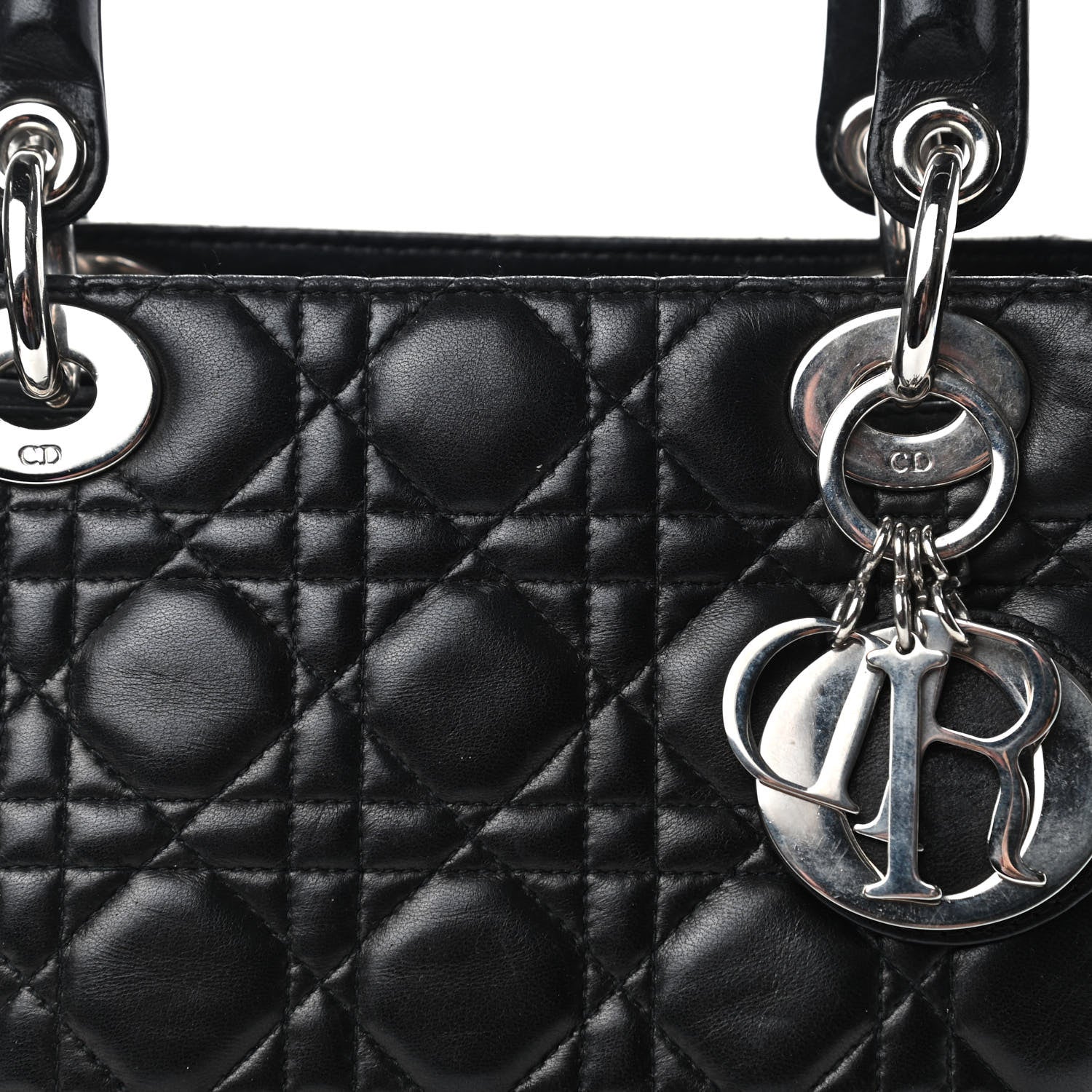 Christian Dior Lambskin Cannage Medium Lady Dior Black 10 of 13