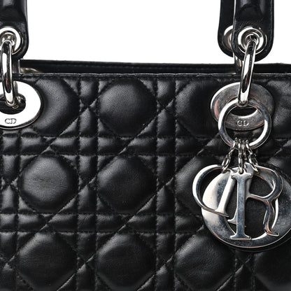 Christian Dior Lambskin Cannage Medium Lady Dior Black 10 of 13