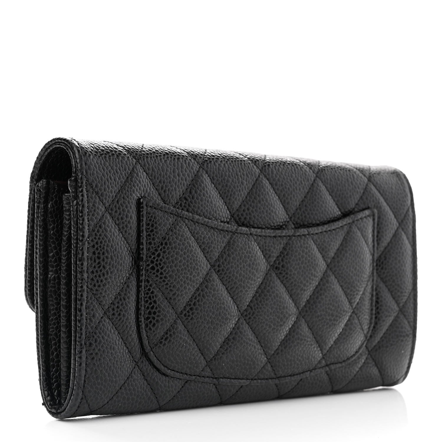 Chanel Caviar Quilted Large Gusset Flap Wallet Black 3 of 8