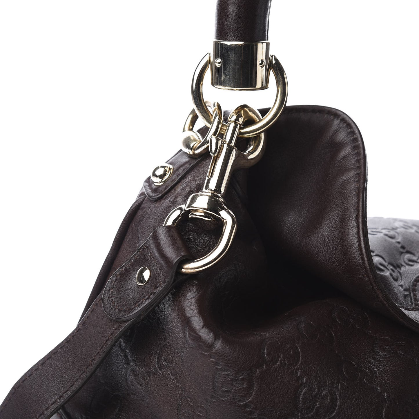 Guccissima Medium Indy Top Handle Hobo Dark Brown