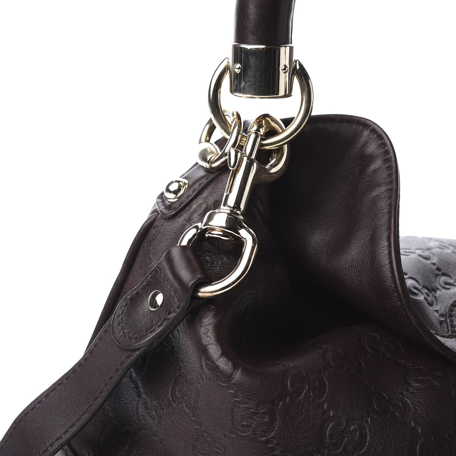 Gucci Guccissima Medium Indy Top Handle Hobo Dark Brown 11 of 13