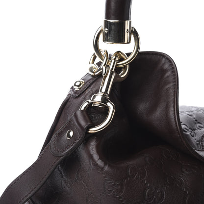 Gucci Guccissima Medium Indy Top Handle Hobo Dark Brown 11 of 13