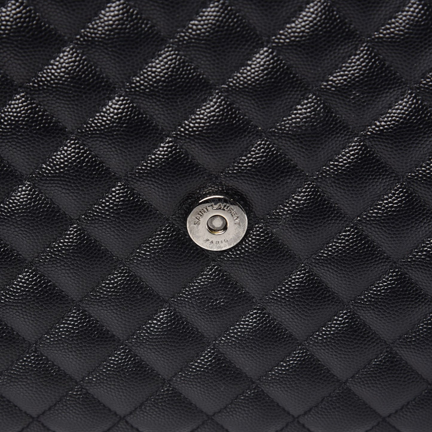 Grain De Poudre Textured Mixed Matelasse Large Triquilt Monogram Monochrome Satchel Black