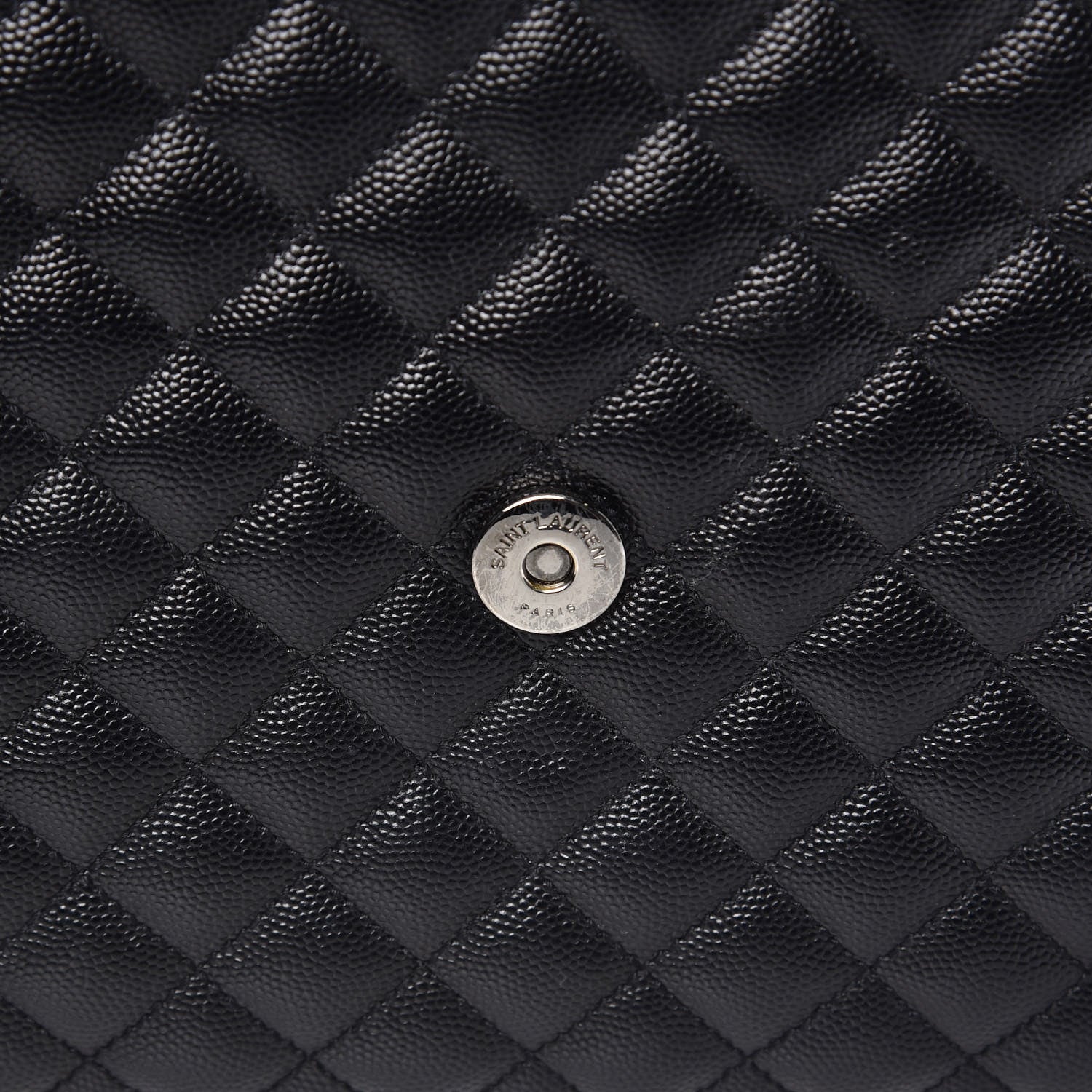 Saint Laurent Grain De Poudre Textured Mixed Matelasse Large Triquilt Monogram Monochrome Satchel Black 14 of 14