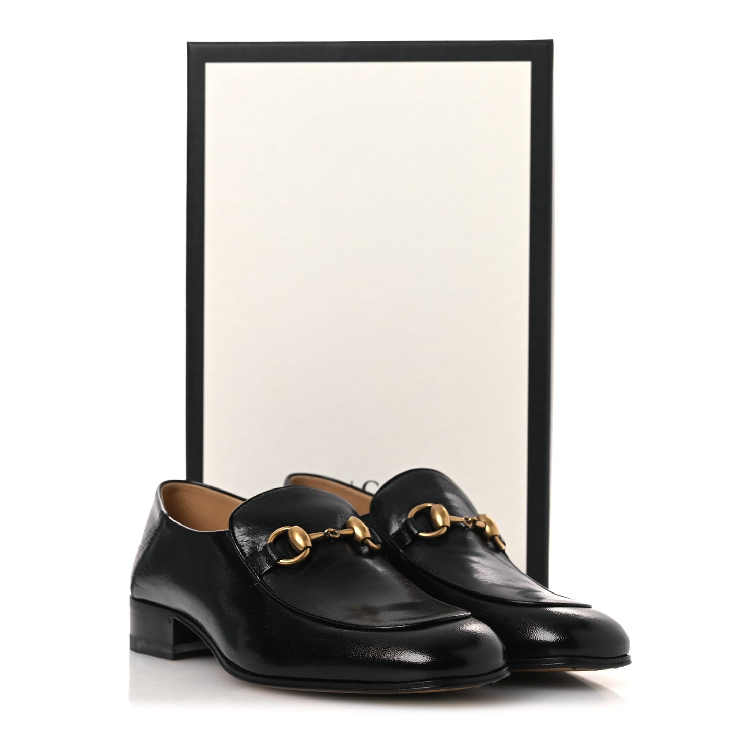 Goatskin Womens Horsebit Mid-Heel Loafers 36 Black