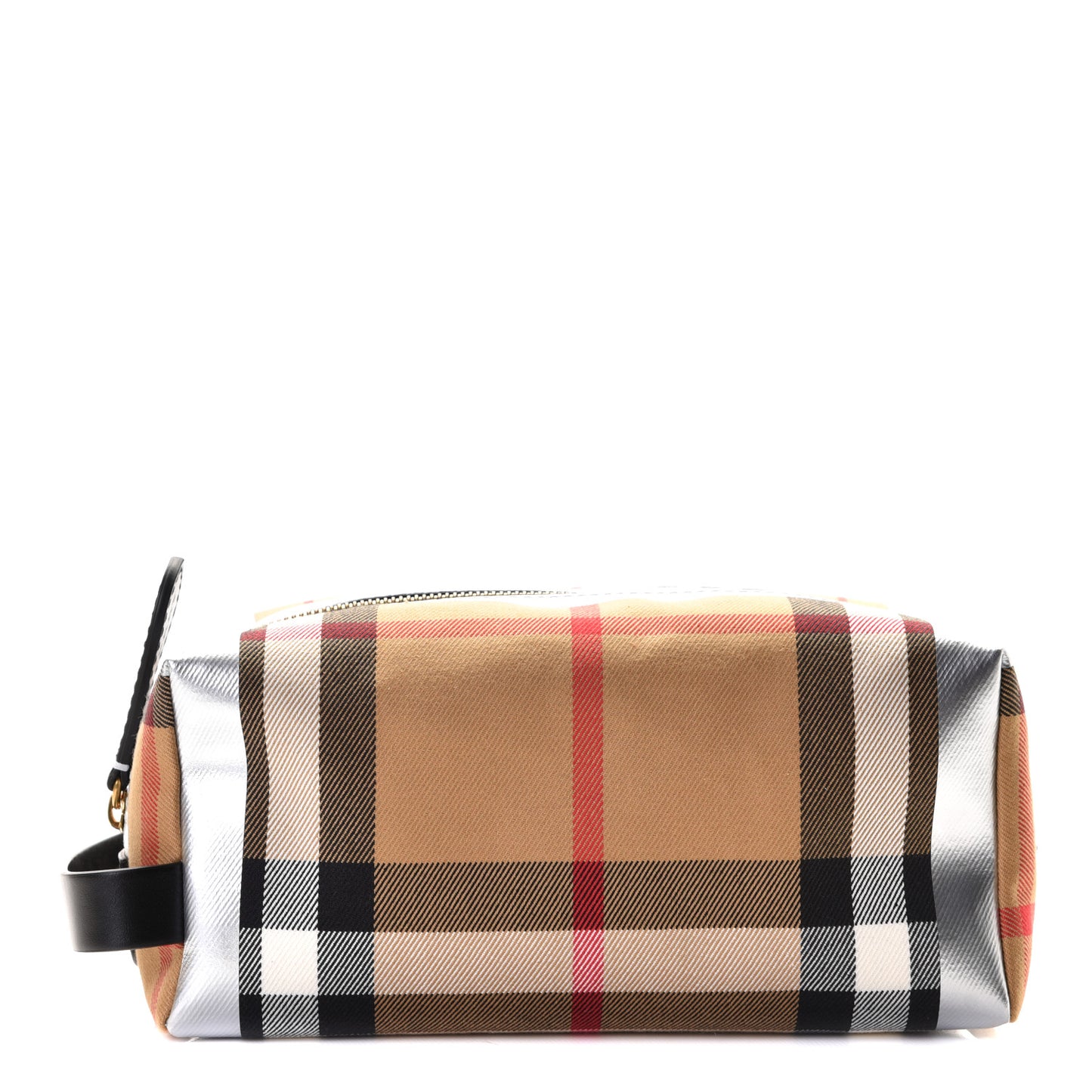 Vintage Check Cosmetic Case Silver