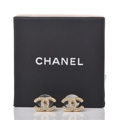Chanel Crystal CC Earrings Gold 5 of 5