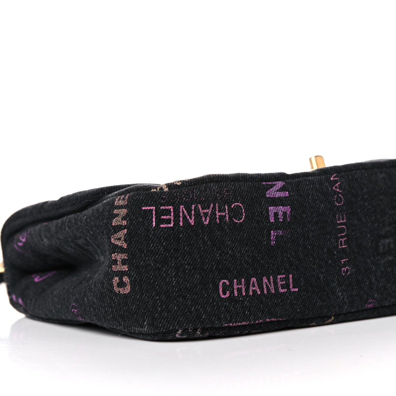Chanel Denim Quilted Denim Mood Large Flap Black Multicolor 8 of 10