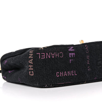 Chanel Denim Quilted Denim Mood Large Flap Black Multicolor 8 of 10