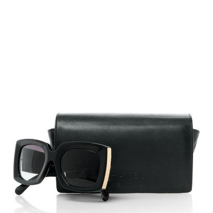 Chanel Acetate Rectangle Sunglasses 5435 Black 8 of 8