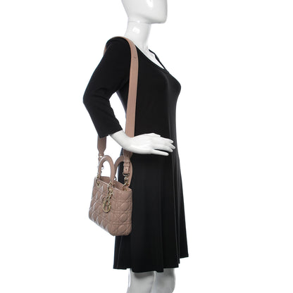 Christian Dior Lambskin Cannage Small Lucky Badges My Lady Dior Taupe 2 of 11