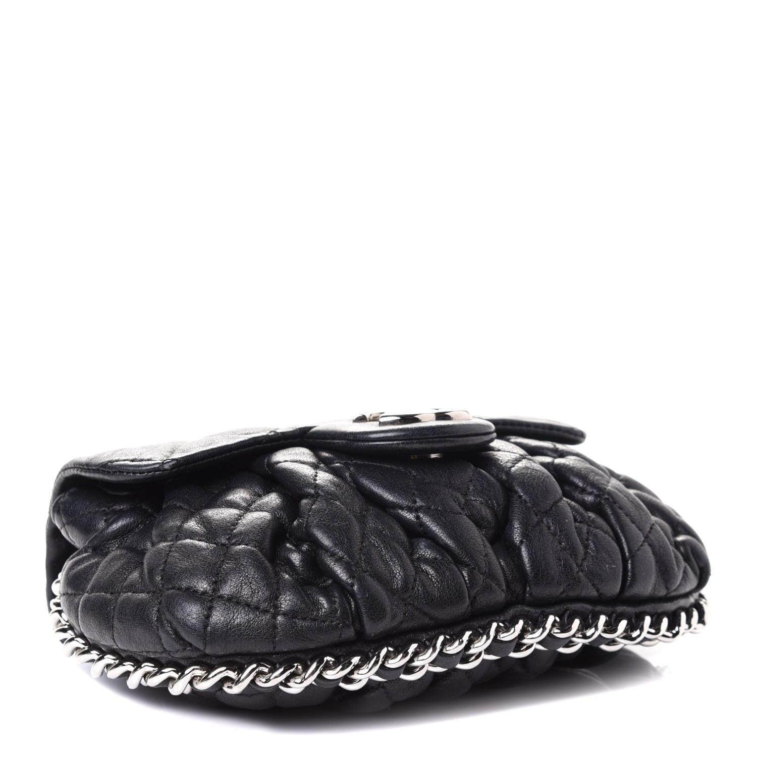 Chanel Washed Lambskin Quilted Mini Chain Around Messenger Black 3 of 5