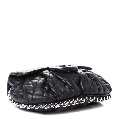 Chanel Washed Lambskin Quilted Mini Chain Around Messenger Black 3 of 5