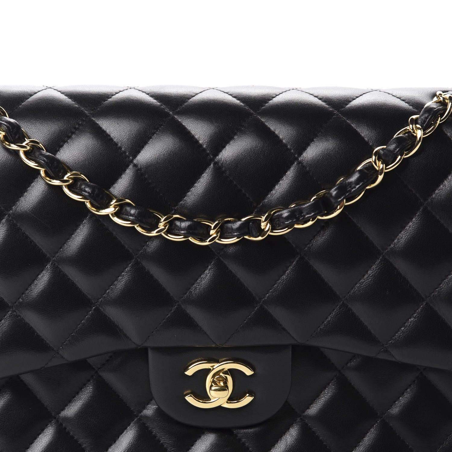 Chanel Lambskin Quilted Jumbo Double Flap Black 14 of 14