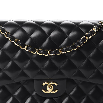 Chanel Lambskin Quilted Jumbo Double Flap Black 14 of 14