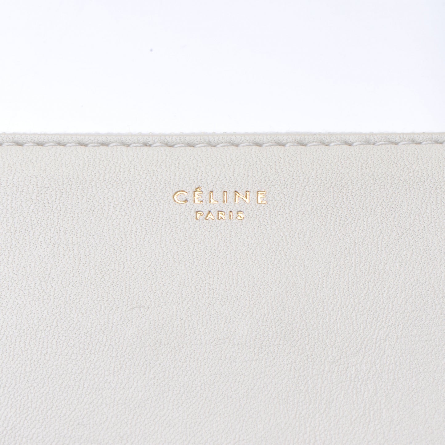 Lambskin Bi-Color Solo Clutch Pouch White Yellow