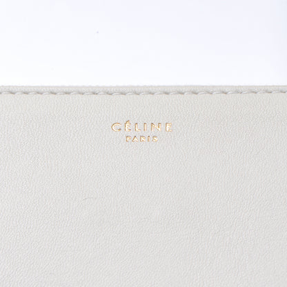 Celine Lambskin Bi-Color Solo Clutch Pouch White Yellow 4 of 8