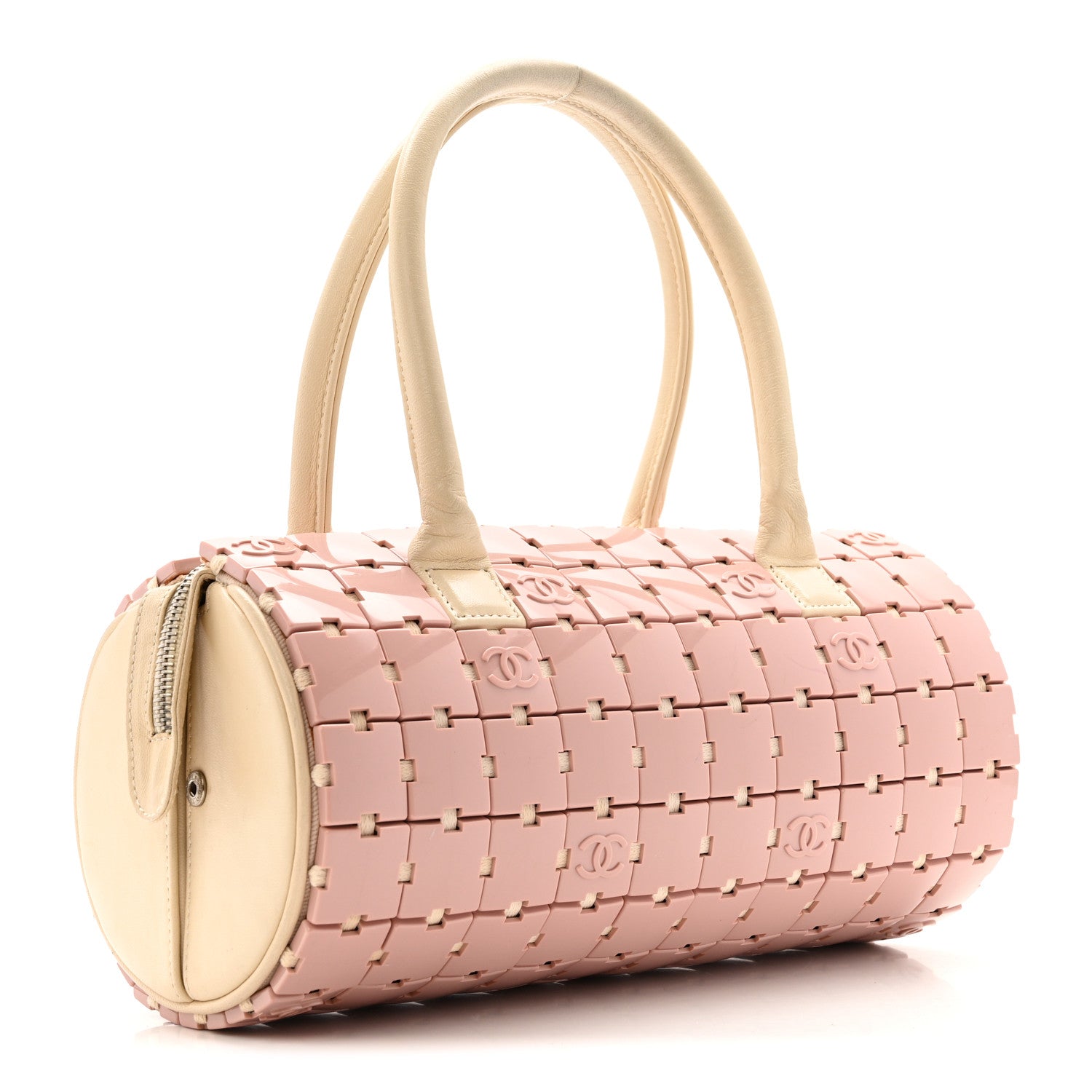 Chanel Lambskin Resin Tile Bowler Pink 3 of 12
