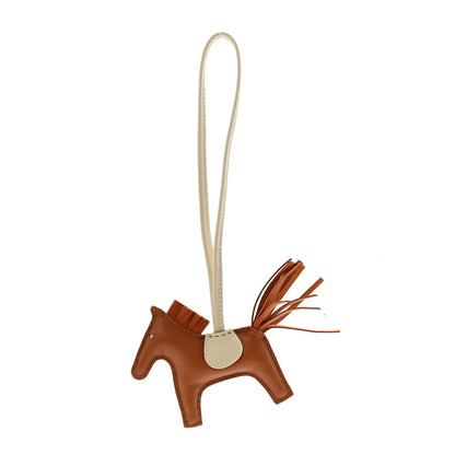 Hermes Milo Lambskin Grigri Rodeo Horse Bag Charm PM Craie Gold Pain D'epice 1 of 5