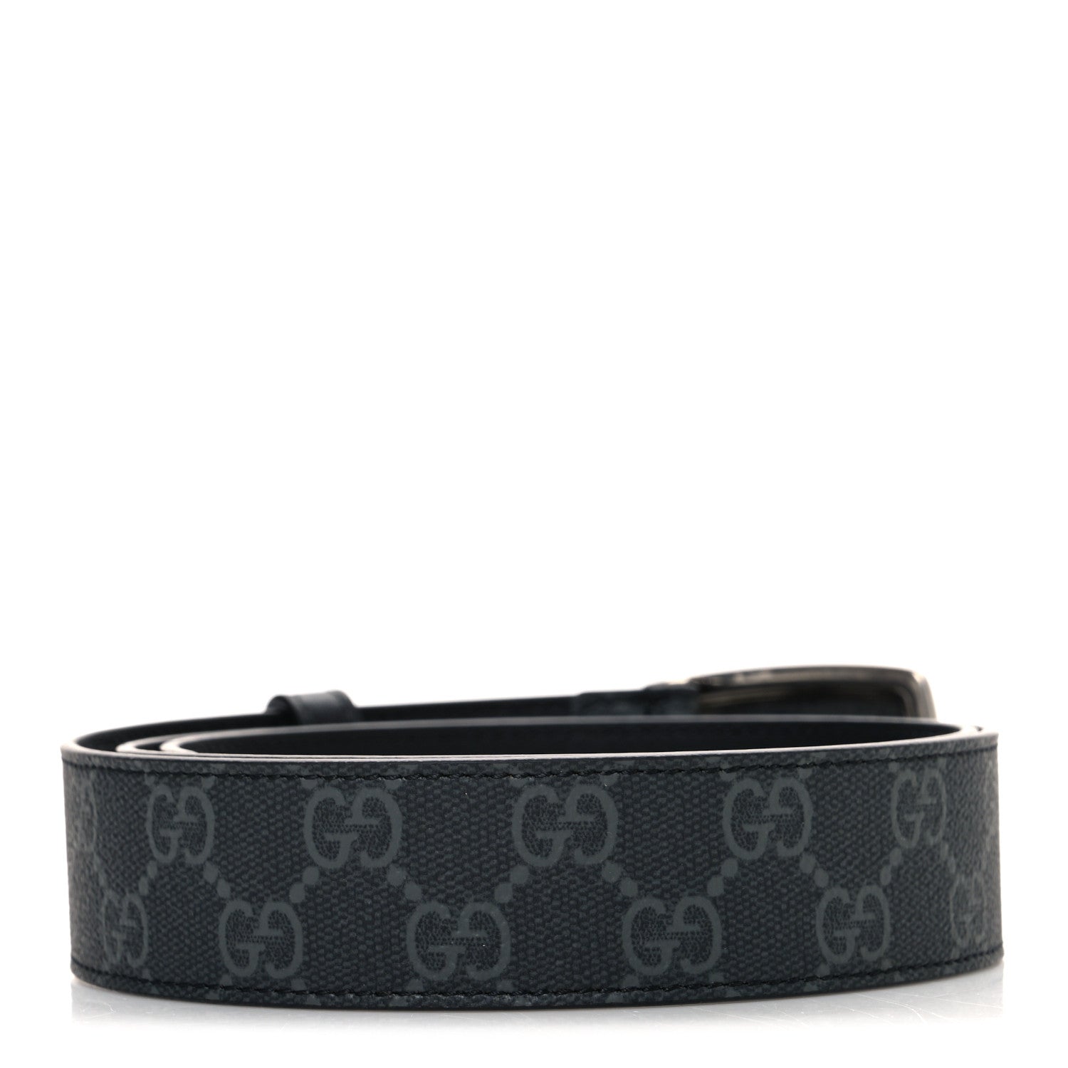 Gucci GG Supreme Monogram Plaque Buckle Belt 90 36 Black 2 of 5