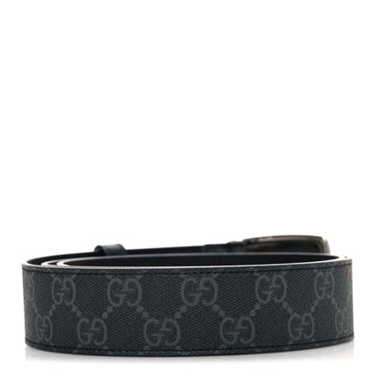 Gucci GG Supreme Monogram Plaque Buckle Belt 90 36 Black 2 of 5