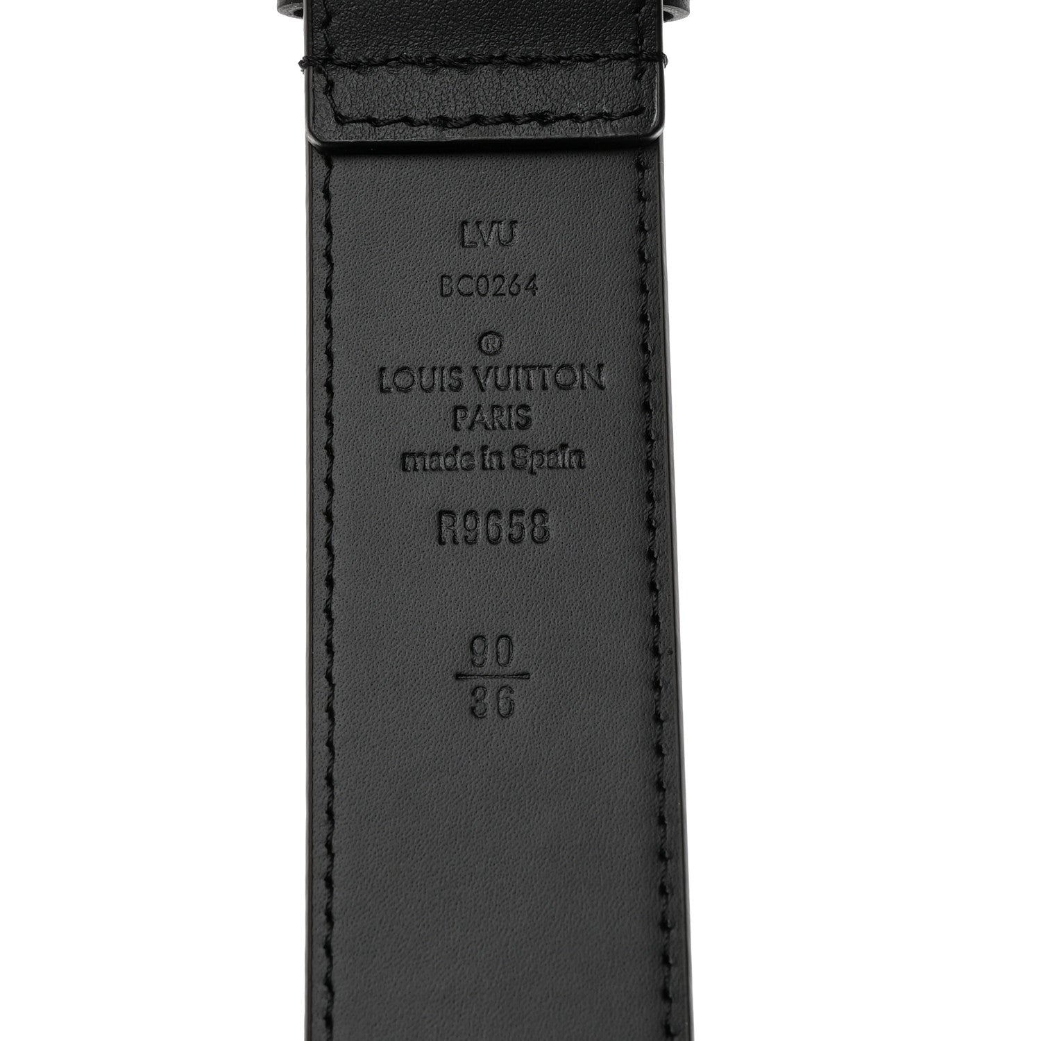Louis Vuitton Calfskin 35mm Pont Neuf Belt 90 36 Black 5 of 5