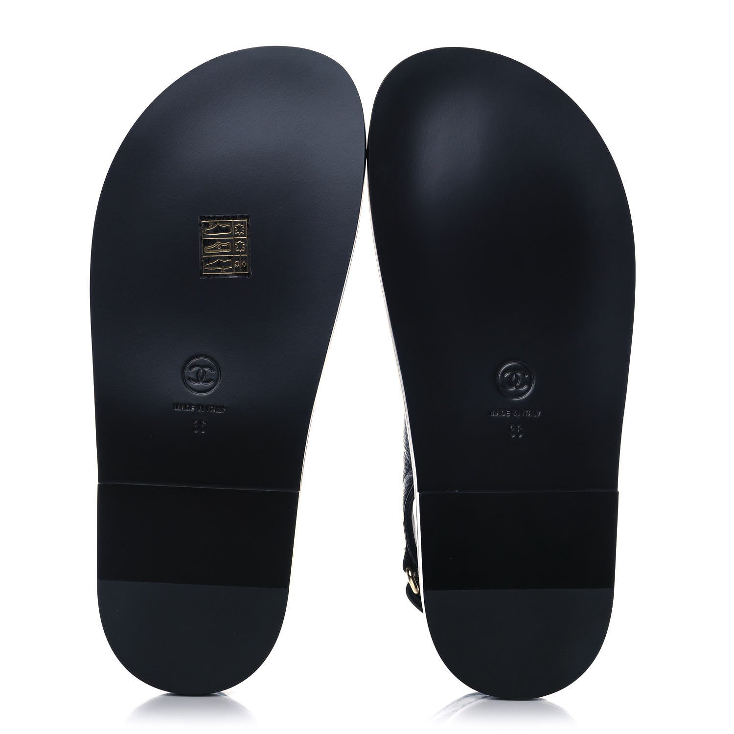 Chanel Grained Calfskin Velcro Dad Sandals 36 Black 5 of 8