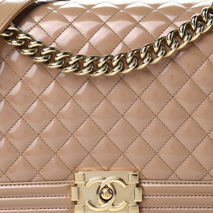 Chanel Iridescent Glazed Calfskin Quilted New Medium Boy Flap Dark Beige 15 of 15