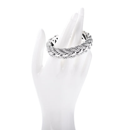David Yurman Stainless Steel Sterling Silver Woven Cable Cuff Bracelet 2 of 4