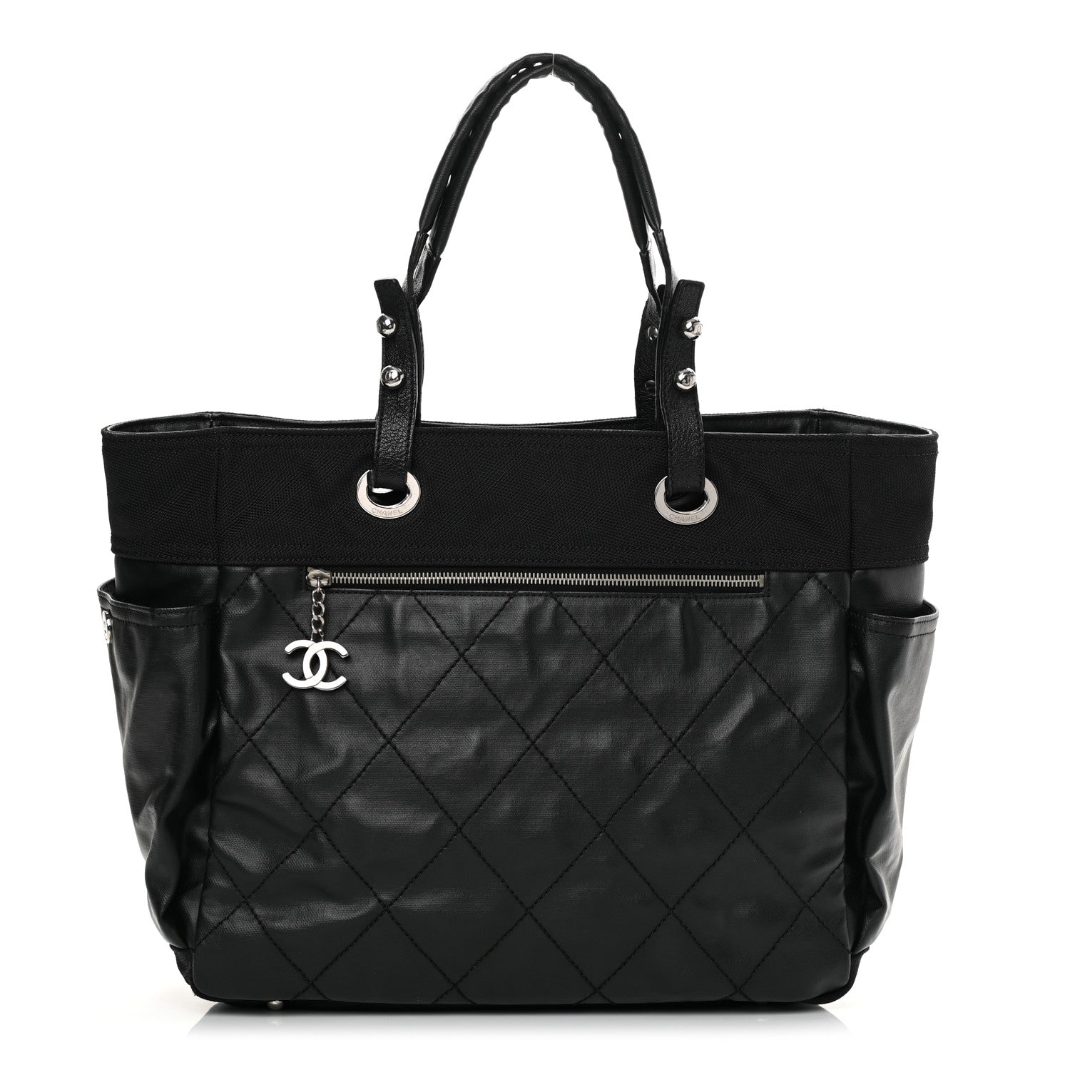 Chanel Coated Canvas Large Paris Biarritz Tote Black 1 of 14