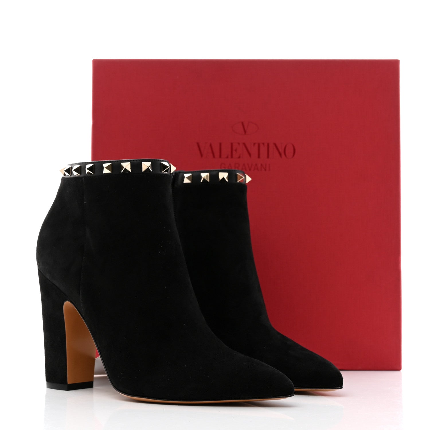 Valentino Garavani Suede Rockstud 100 Ankle Boots 40 Black 9 of 9