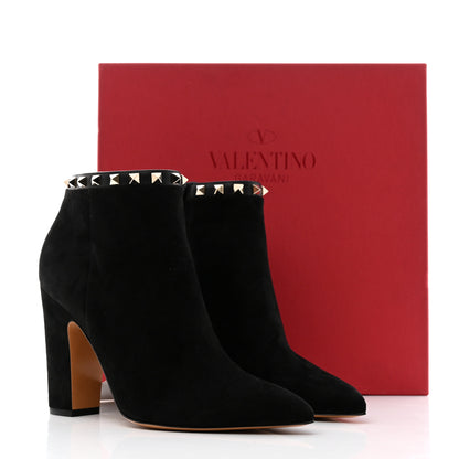 Valentino Garavani Suede Rockstud 100 Ankle Boots 40 Black 9 of 9