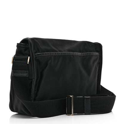 Prada Tessuto Nylon Saffiano Logo Messenger Bag Black 3 of 10
