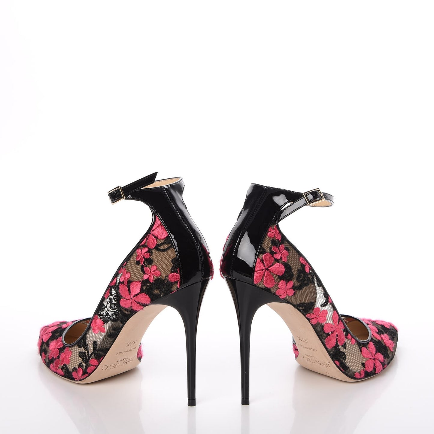 Flower Embroidered Lace Lucy 100 Pumps 37.5 Black Dahlia