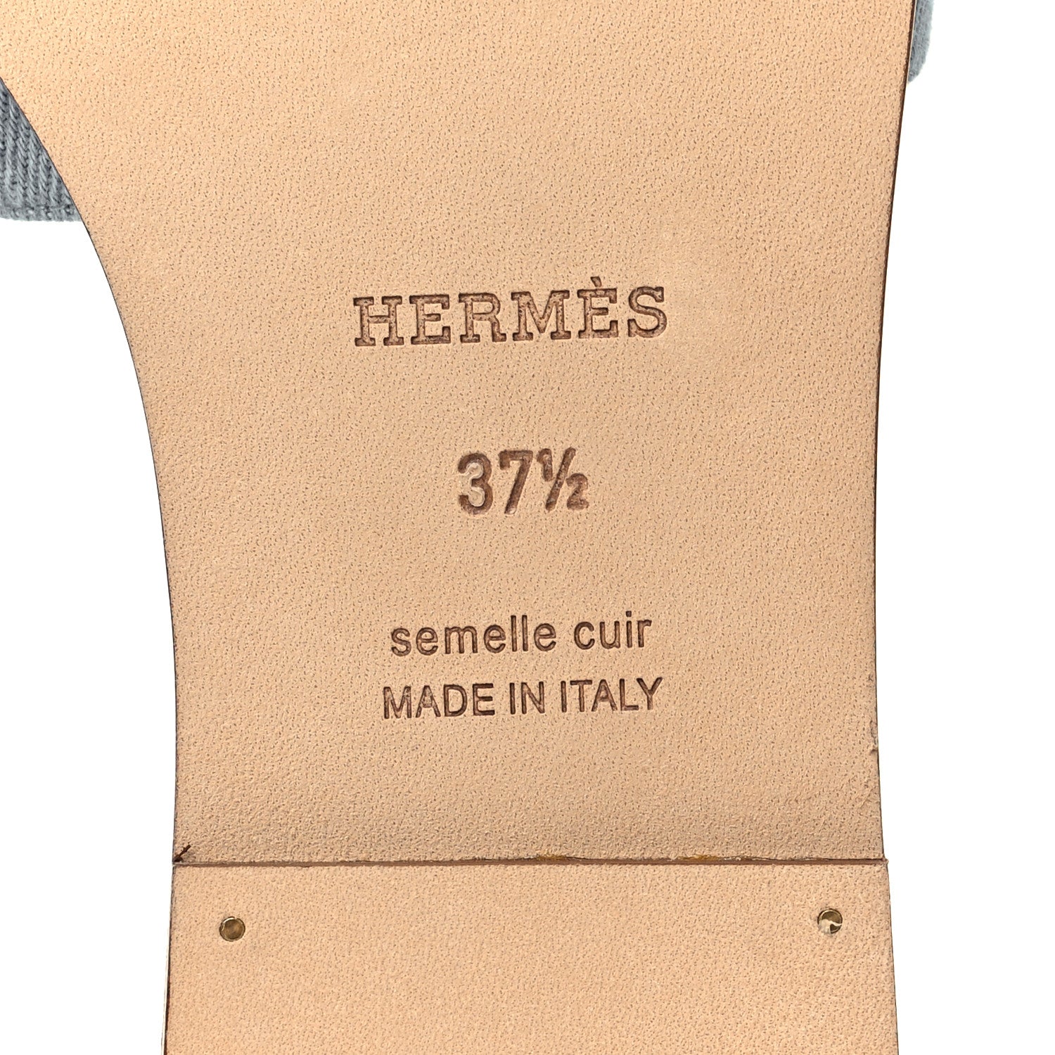 Hermes Denim Canvas Oran Sandals 37.5 Bleu Clair 6 of 9