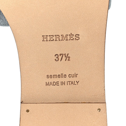 Hermes Denim Canvas Oran Sandals 37.5 Bleu Clair 6 of 9