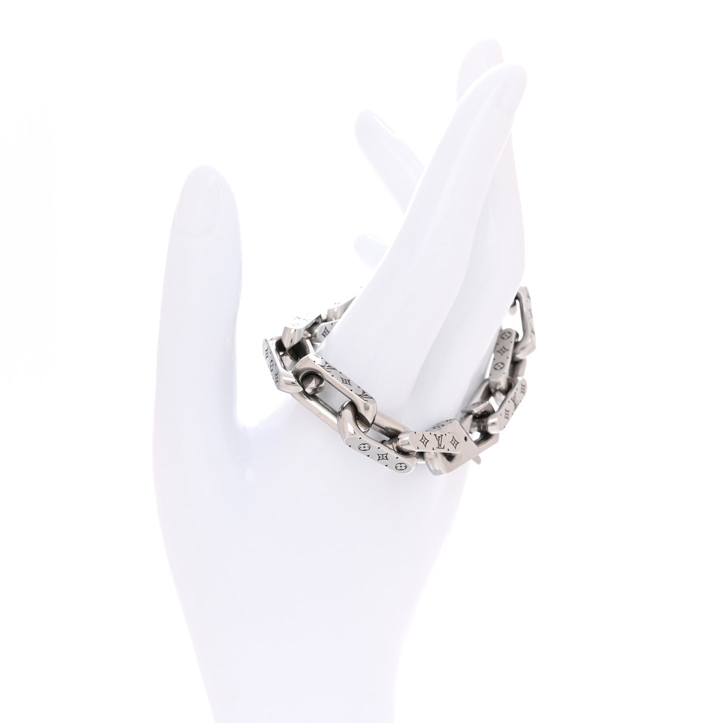 Monogram Chain Bracelet M Silver