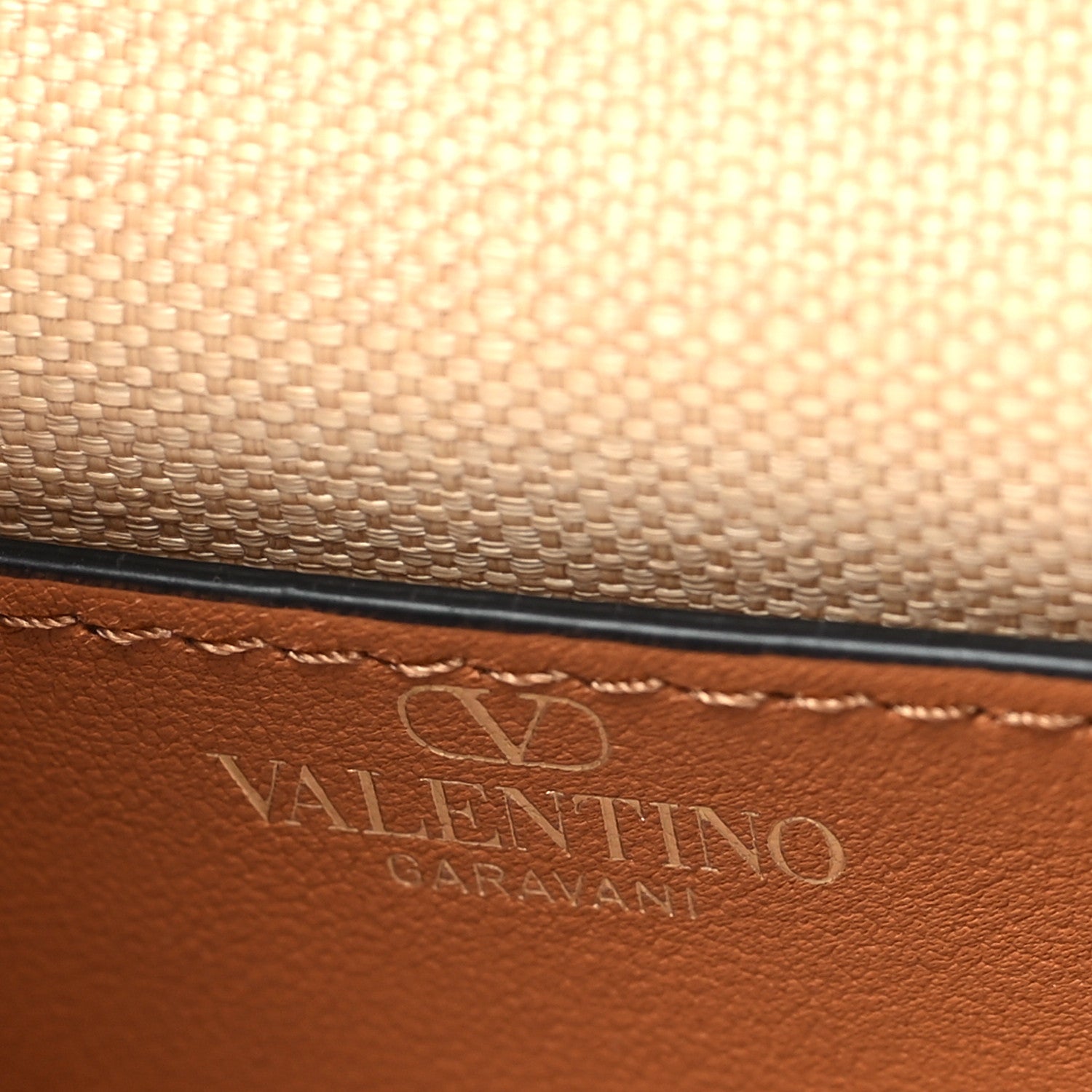 Valentino Garavani Raffia Calfskin Small Rockstud Flip Lock Crossbody Bag Natural Saddle Brown 6 of 9