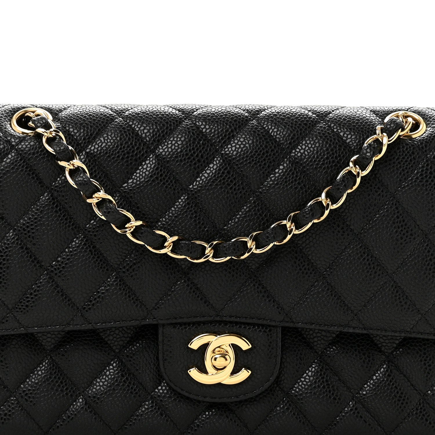 Chanel Caviar Quilted Medium Double Flap Black Black 8 of 11