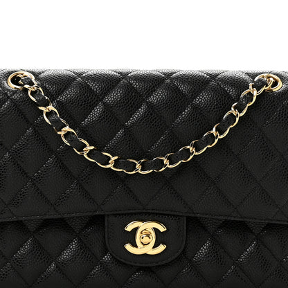 Chanel Caviar Quilted Medium Double Flap Black Black 8 of 11