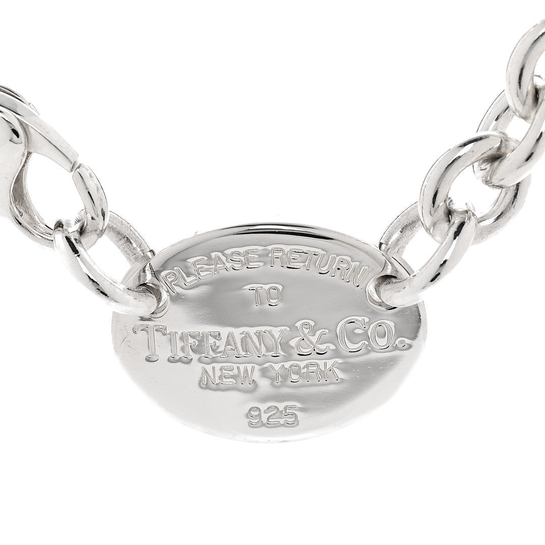 Sterling Silver Return to Tiffany Oval Tag Choker Necklace