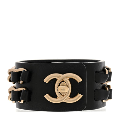 Chanel Lambskin CC Chain Turnlock Bracelet Black 1 of 5