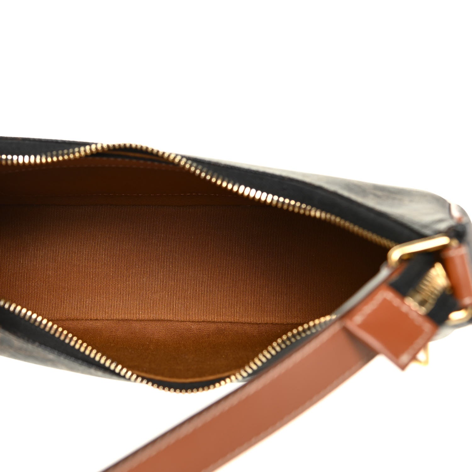 Celine Triomphe Canvas Calfskin Ava Shoulder Bag Tan 5 of 12