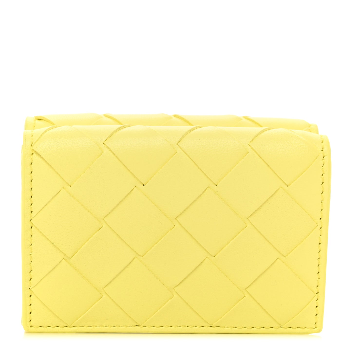 Nappa Intrecciato Tri-Fold Wallet Yellow